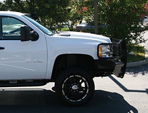 Fab Fours Black Steel Front Ranch Bumper CH08-S2060-1 2 Stage Black Powder Coated w/Full Grill Guard Incl. Light Cut-Outs