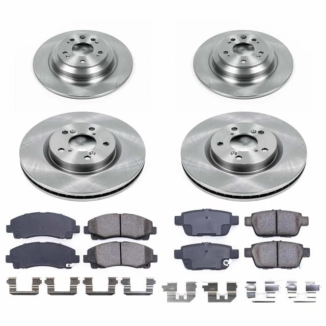 Power Stop Autospecialty KOE5856 Front and Rear Replacement Brake Kit-OE Brake Rotors & Ceramic Brake Pads For Acura TL 2009-2014 [Model Specific]