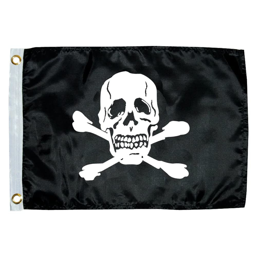 Jolly Roger Boat Flag Taylor Made Products (12" x 18"), Black