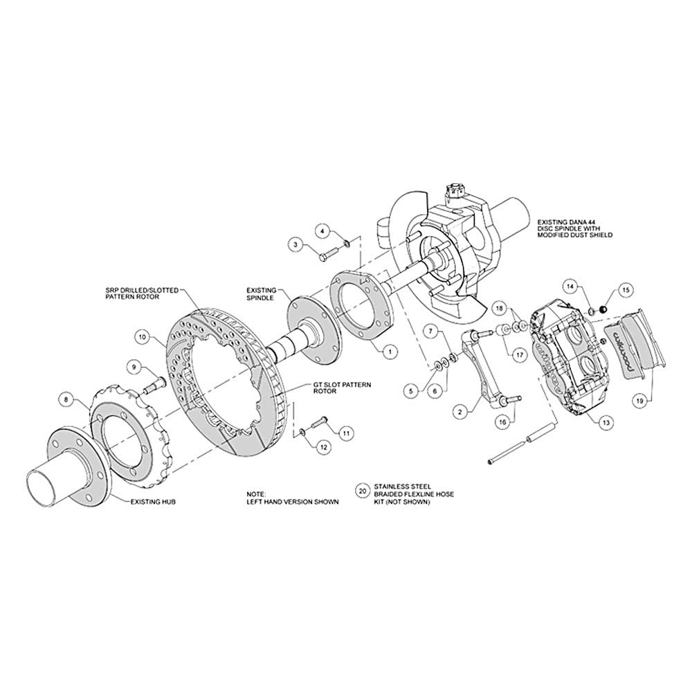 Front Hat Kit FNSL4R, 14.00", Drilled