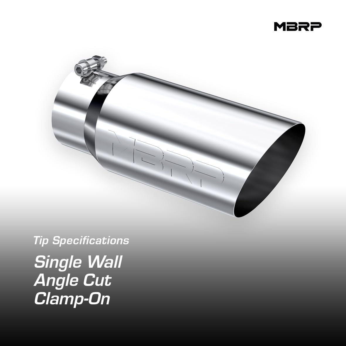 Exhaust Tip MBRP T5052 (5" O.D. Angled Single Walled 4" Inlet 12" Length, T304)