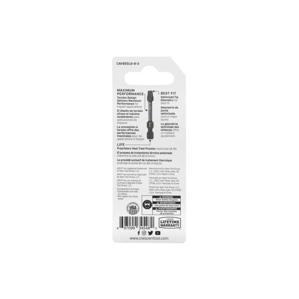 Bit,Vortex,APEX 2" Sl6-8,2Pk (CAVB2SL6-8-2)