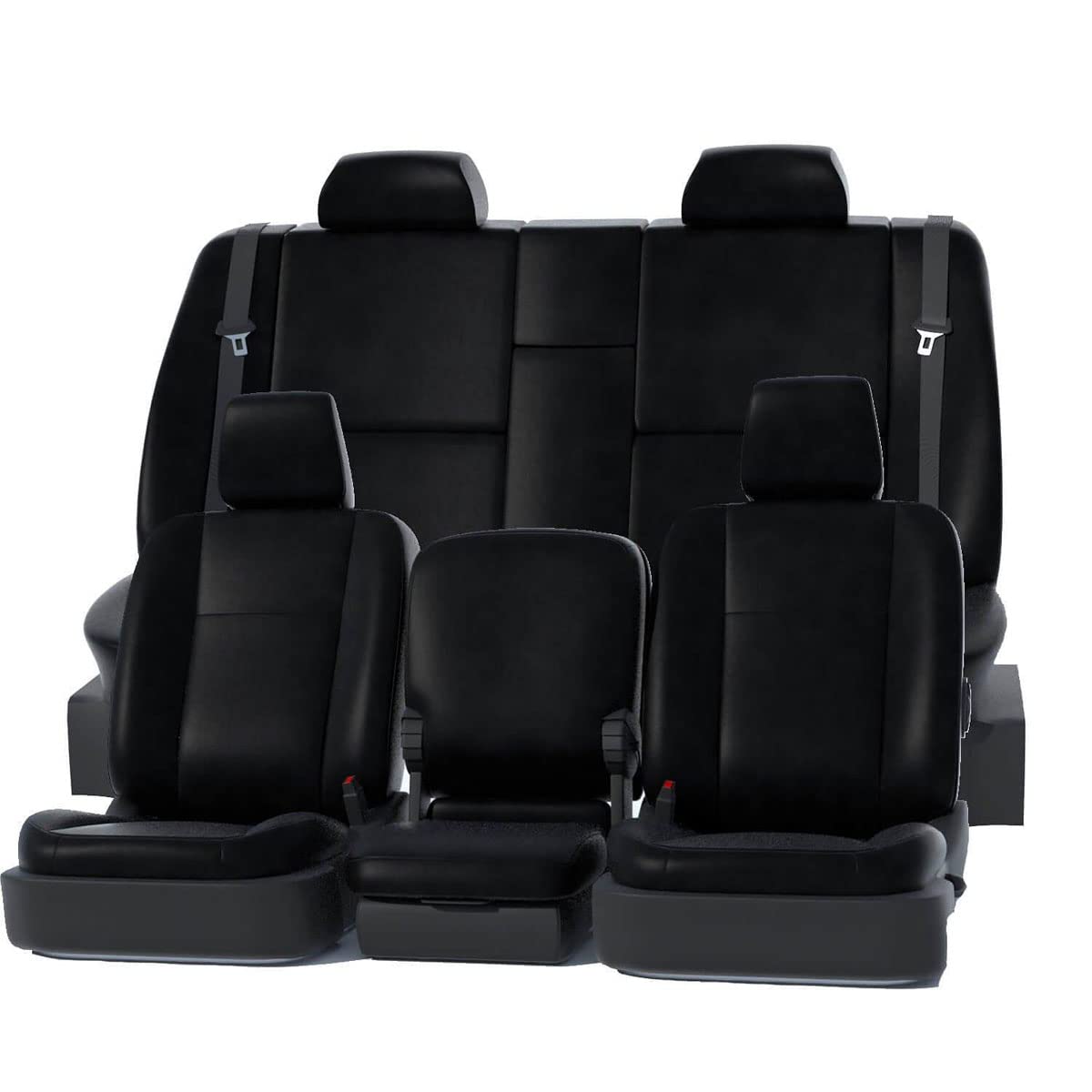 Black Precision Fit Leatherette Front Row Seat Covers GTC4136ABLTBK