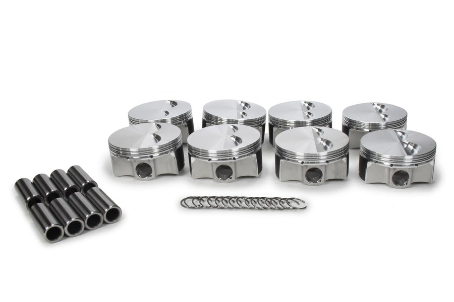 Engine Piston Kit JE Set Of 8 For Small Block Chevrolet SBC FSR Flat Top Tour Series Lightweight Dirt Circle Track Gas Ported 258028
