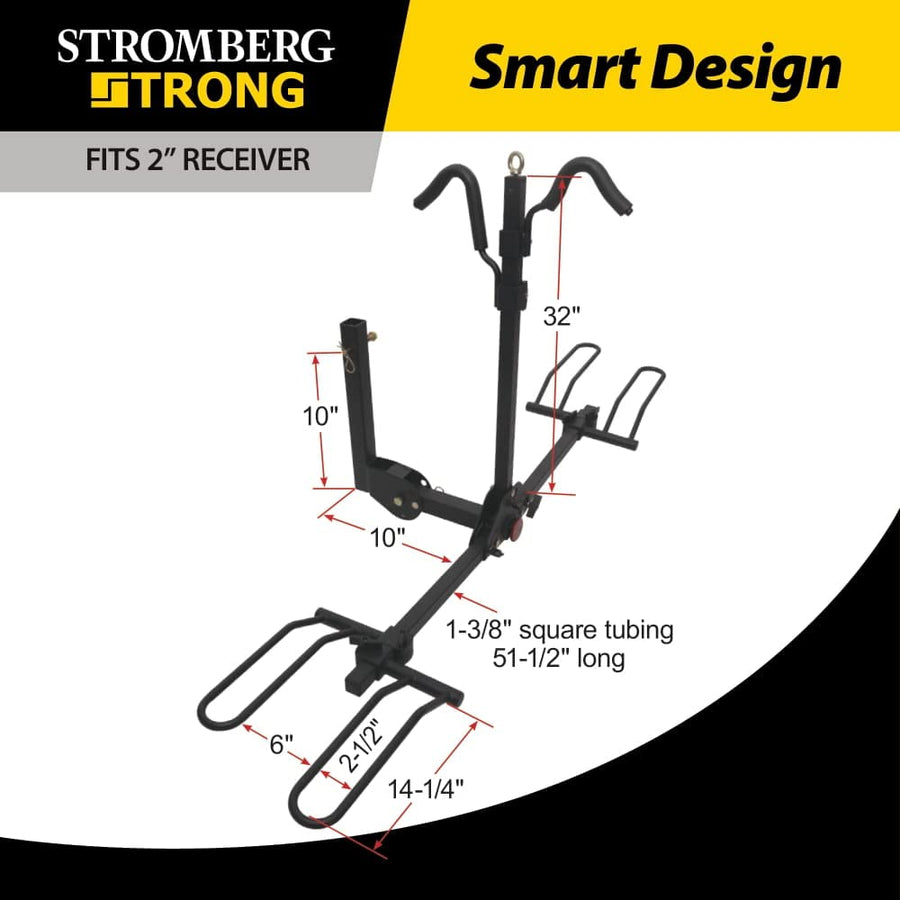 Hitch Mount Bike Carrier, Stromberg Carlson Bike Rack for Car, SUV, RV, Motorhome, Travel Trailer, 2-Bike Capacity, 2-Inch Receiver, BC-202 Model