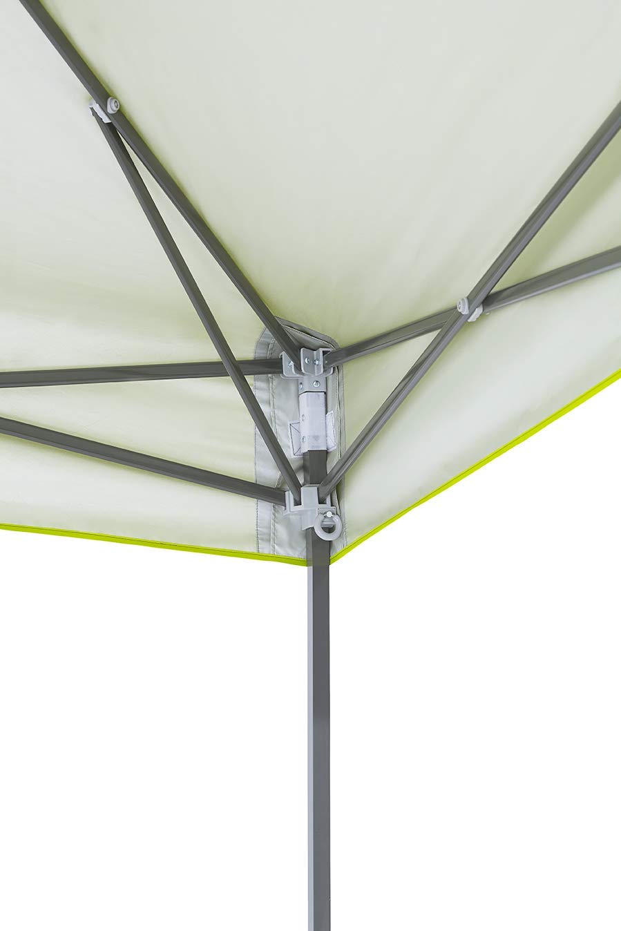 E-Z UP Instant Shelter Vista Canopy, 10' x 10', White Powder-Coated Steel Frame with Wide-Trax Roller Bag & 4 Piece Spike Set, Punch