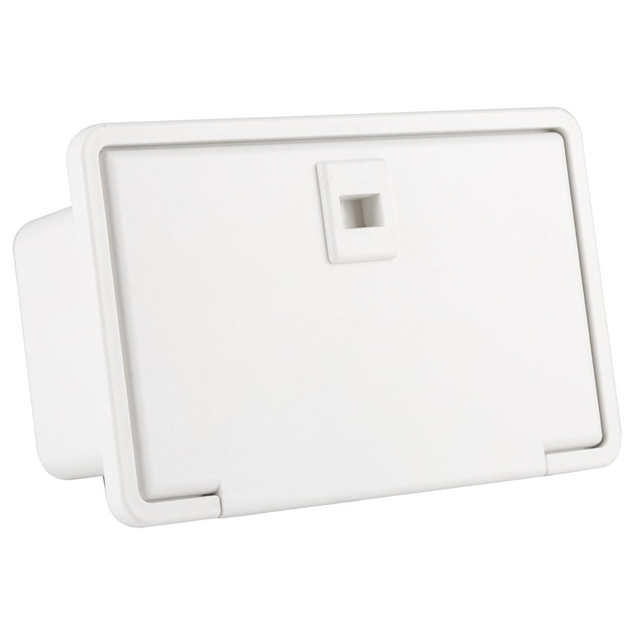 Dura Faucet RV Exterior Spray Box DF-SA185-WT with Hot/Cold Quick Connect Faucet (White)