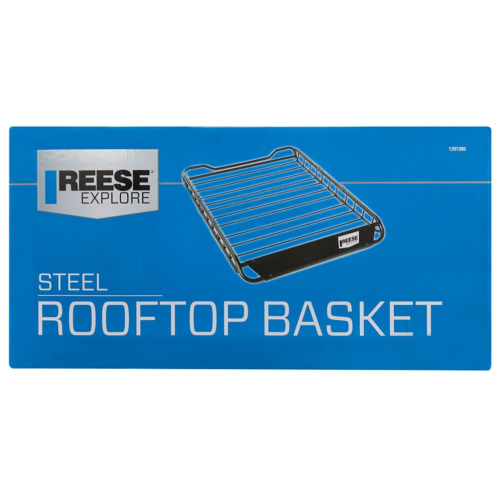 Rooftop Cargo Basket Reese Explore 1391300, 44 x 35 Inches, 125 lbs. Capacity, Fits Most Vehicles with Cross Bars