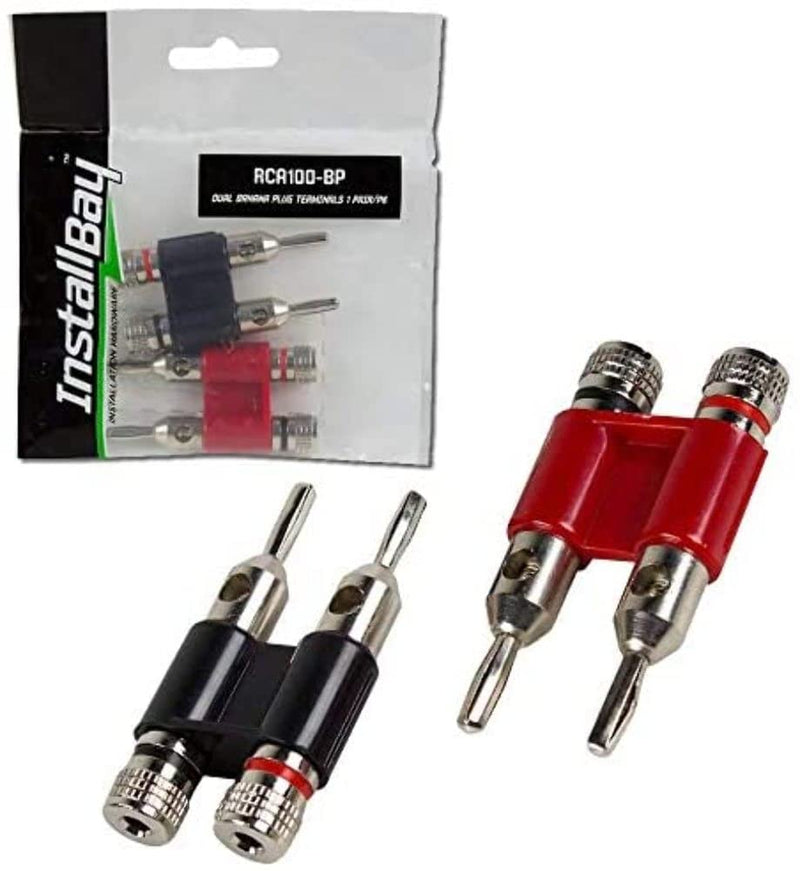 RCA Banana Plugs Install Bay Paired Black/Red - Retail Pack