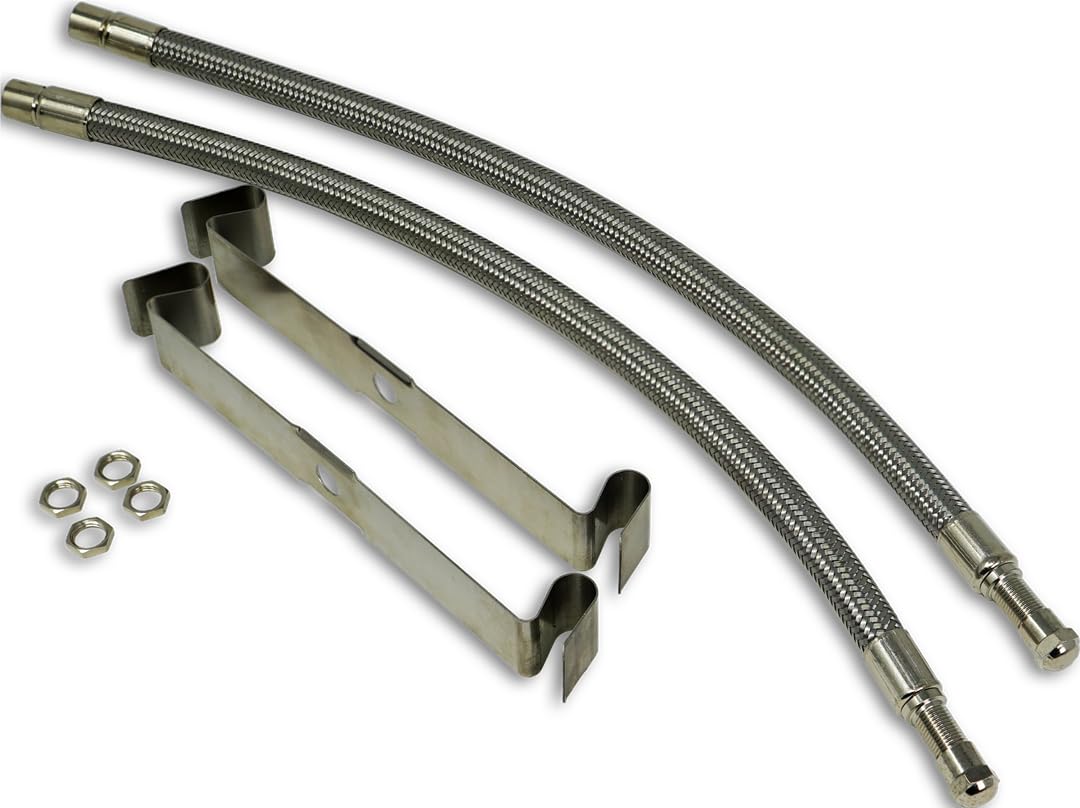 16-19.5 Inch TireMinder Braided Steel Valve Extender Kit for Dually Wheels, Rim Mounted, 2 Pack