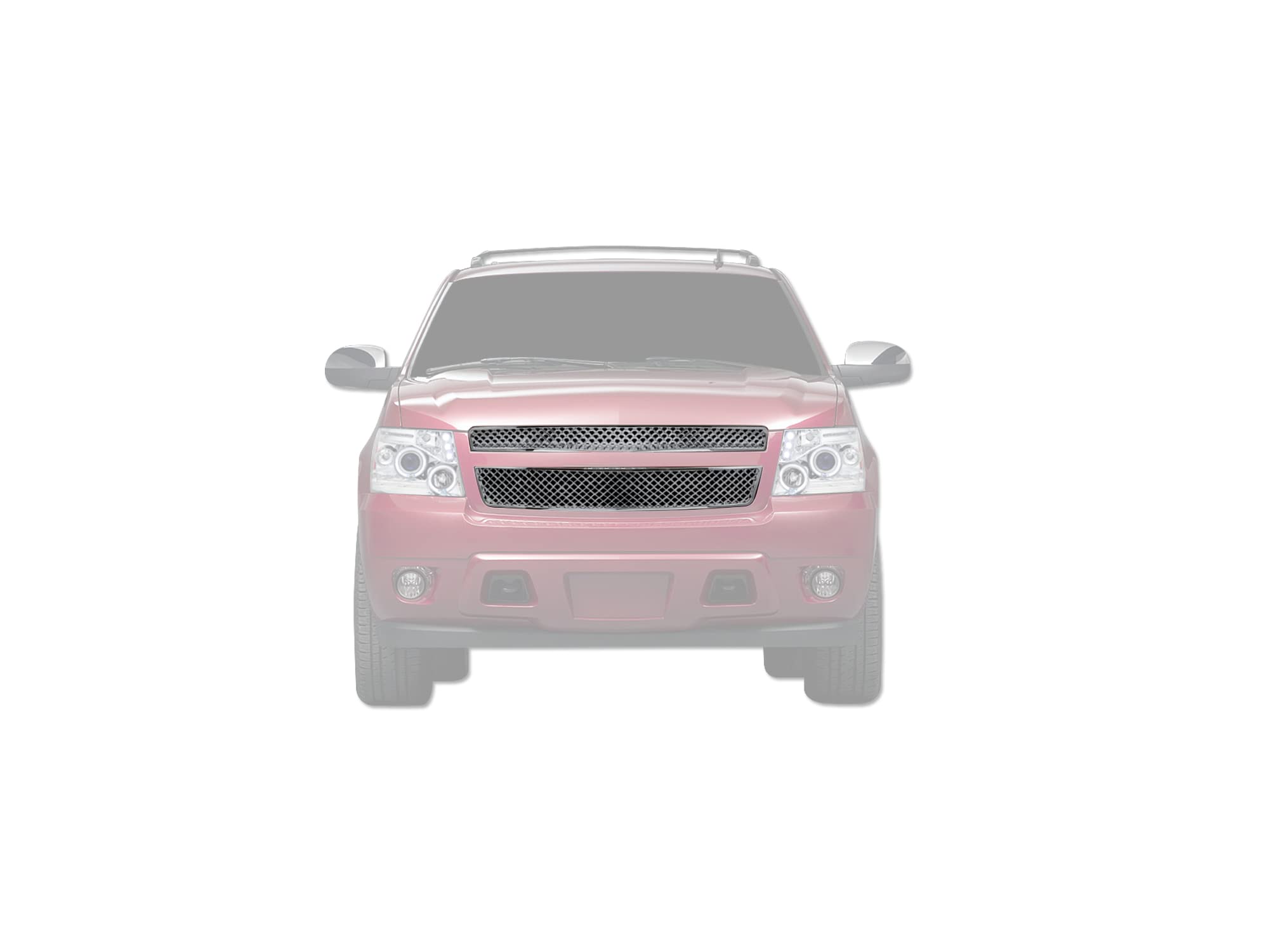 7147386 Armordillo USA Mesh Front Hood Grille - Chrome Fits 2007-2014 Chevy Suburban