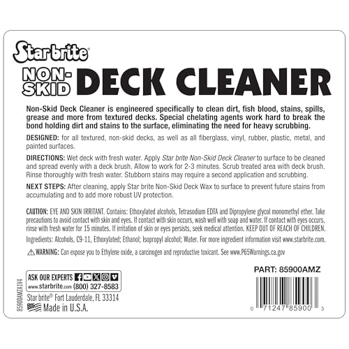 Non-Skid Deck Cleaner & Protectant STAR BRITE - Ultimate Boat Deck Wash - Protects Against Future Stains & UV - Ideal for Fiberglass, Vinyl, Plastic & Painted Surfaces -1 Gallon (085900)