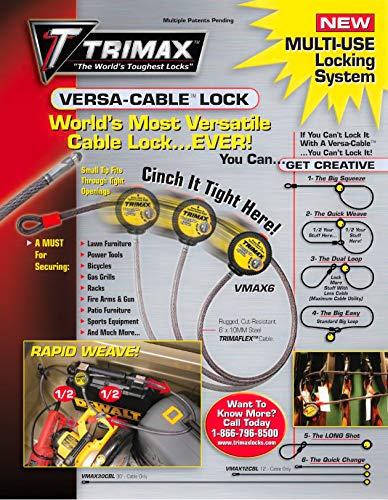 Trimax Replacement VMAX12CBL Cable for Versa Cable (12 ft Long x 10mm) Cable only