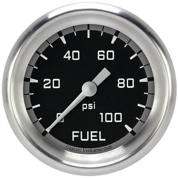 AX346GAPF Classic Instruments AutoCross Gray 2-5/8" Fuel Pressure Gauge, 100 psi