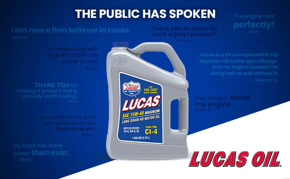 SAE 15W-40 Lucas Oil Magnum Heavy Duty Motor Oil - 1 Gallon API CI-4