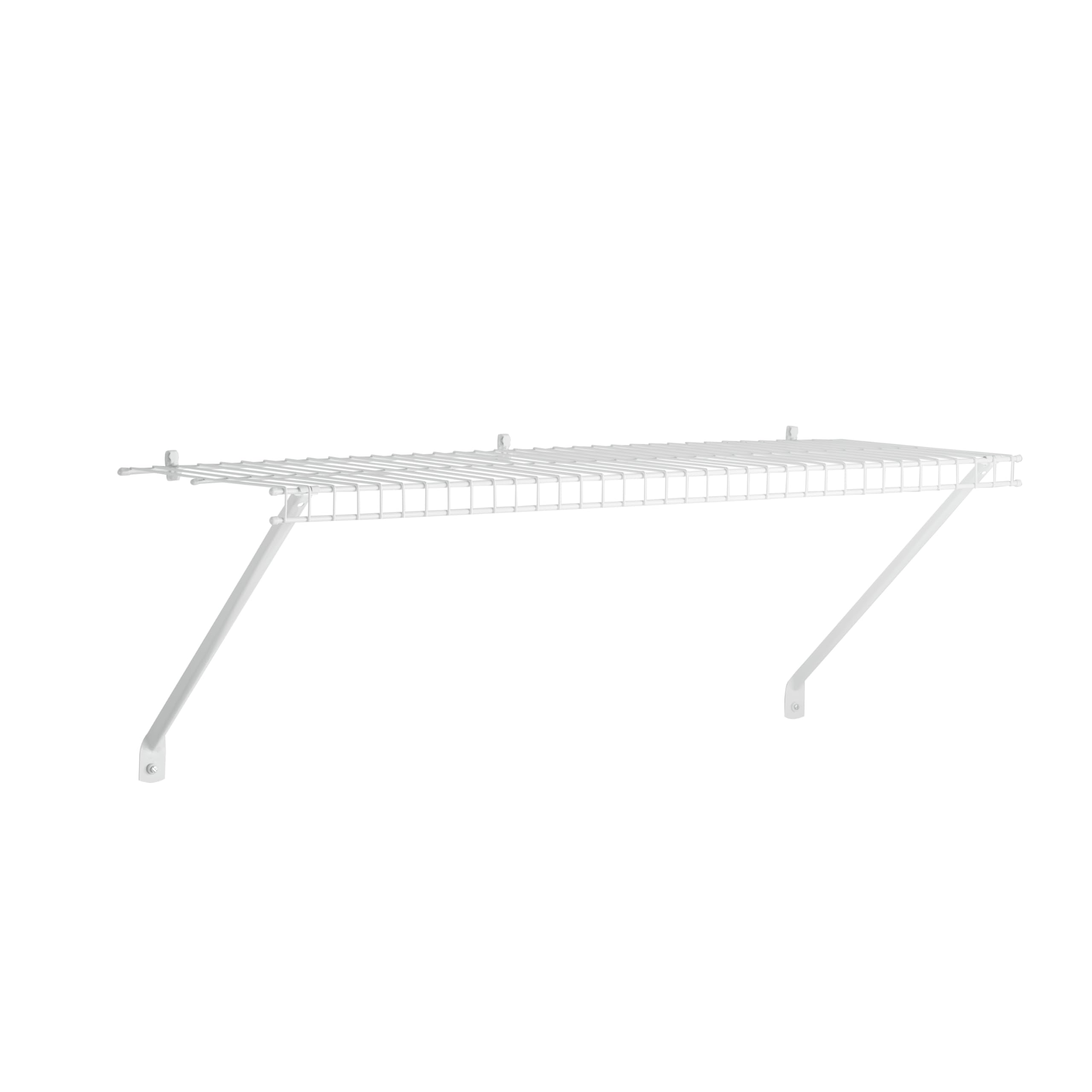 3 Ft. Wide Rubbermaid Direct Wall Shelf, Mounting Hardware Kit Included, White, Wire Shelving Organizer System for Home/Laundry/Bathroom/Mudroom/Pantry/Linen Closet, 3' Length