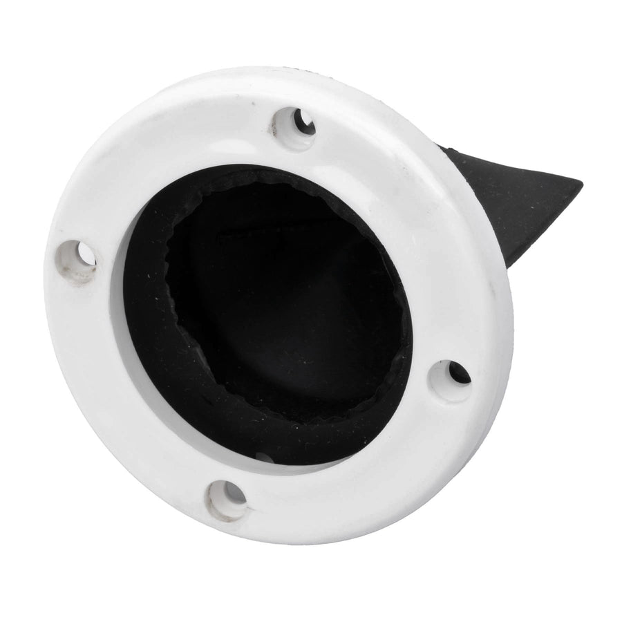 Duck Bill T-H Marine Scupper - White and Black - Universal Replacement for Flapper Scuppers - Seals Underwater Pressure - Fits Standard Drain Tubes - 2-3/4 in Outer Ring Diameter