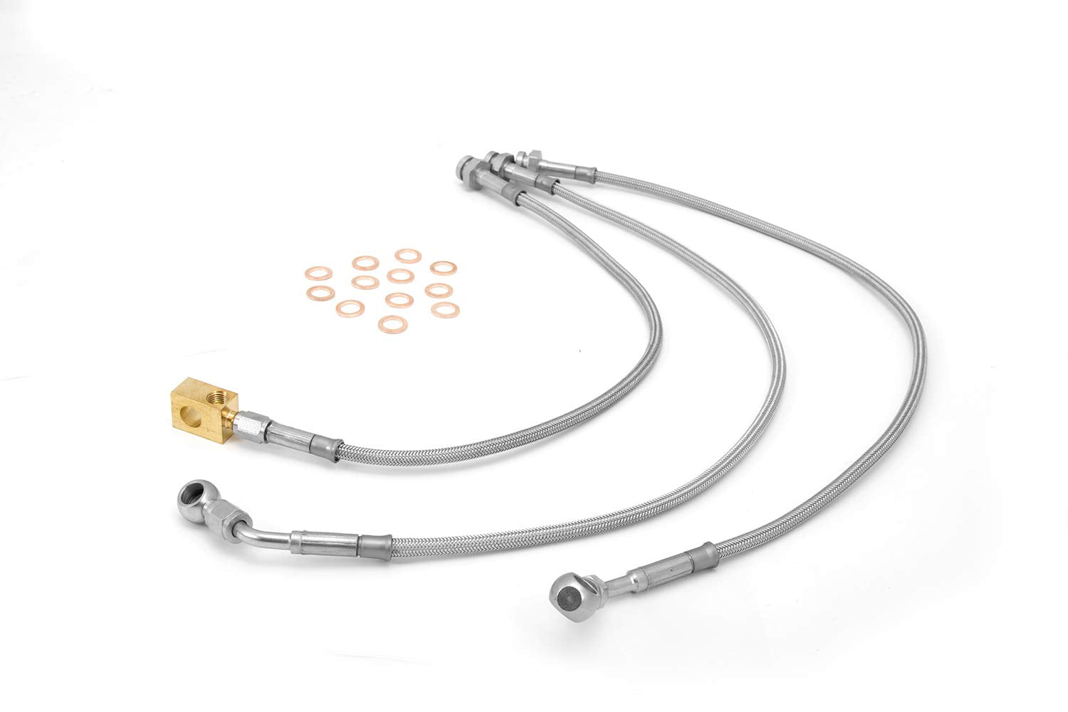 Brake Hose Kit, Braided Stainless Steel | Rugged Ridge | 16735.09 | Fits 1992-2001 Jeep Cherokee XJ