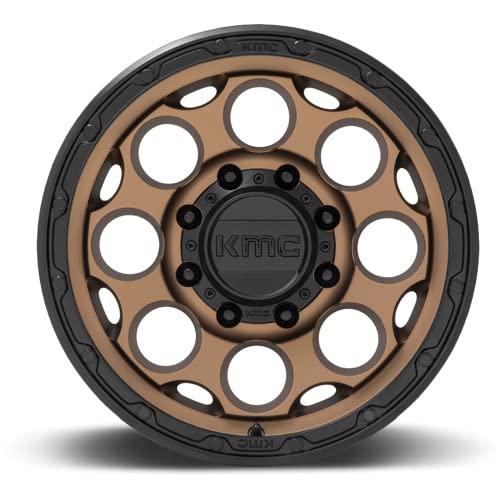 KMC Wheels KM5416 Wheel Matte Bronze with Black Lip Aluminum (17 x 9. inches /6 x 139 mm, -12 mm Offset)