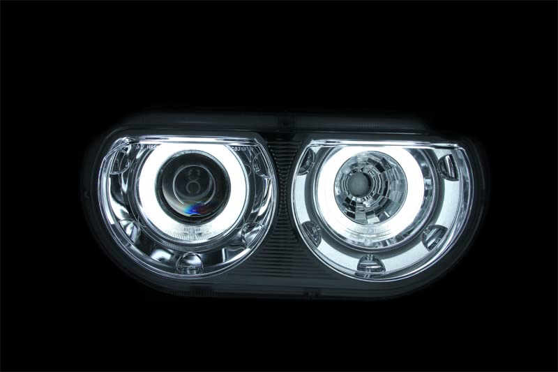 Projector Headlight Set ANZO USA w/CCFL Halo-Chrome 121307