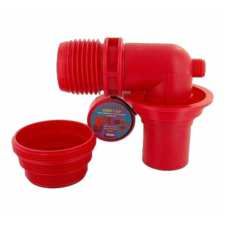 EZ Coupler Valterra F02-3305VP Red 90° Sewer Adapter and Thread Attachment