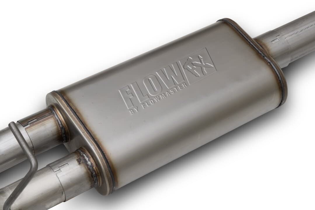 Flowmaster 717987 Cat-Back FlowFX Exhaust Kit 3.5 to Dual 3 Inch Stainless 4 Inch Black Tips Compatible with 2011-2019 Chevy Silverado GMC Sierra 2500/3500HD Crew Cab 6.5 Foot Bed 6.0L 2/4WD