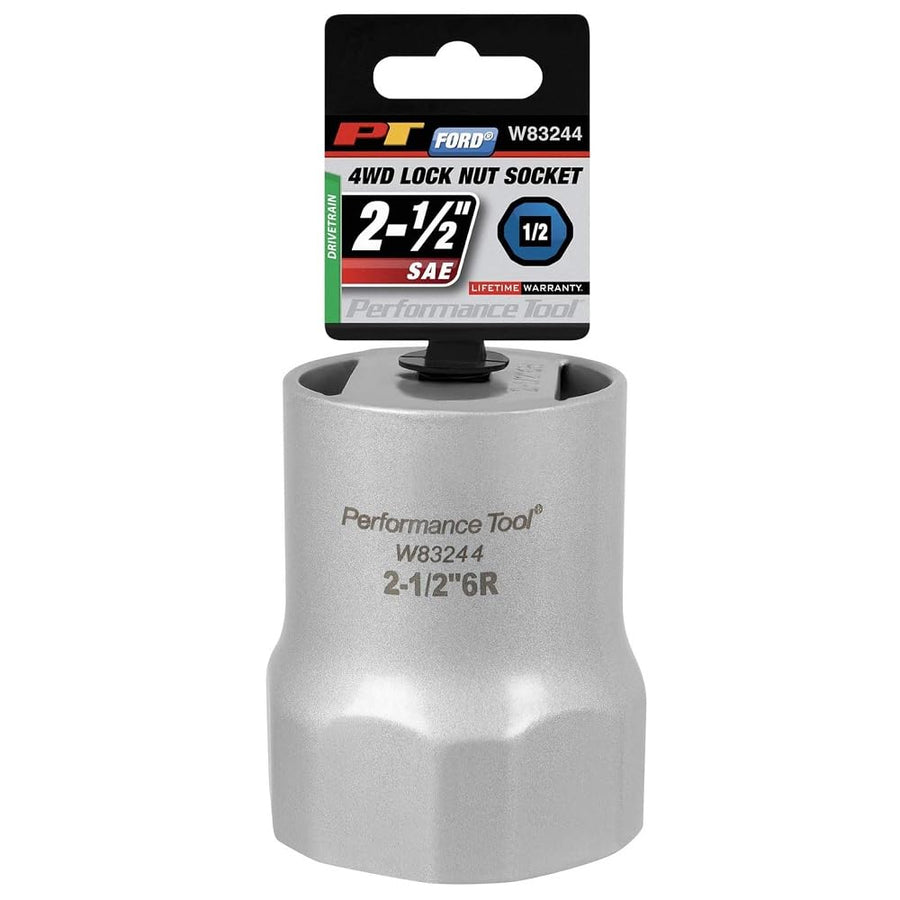 W83244 Performance Tool 1/2 Drive Rounded Lock Nut Socket, 2-1/2-Inch used on Ford F-150 and Full Size Bronco With Automatic Hubs