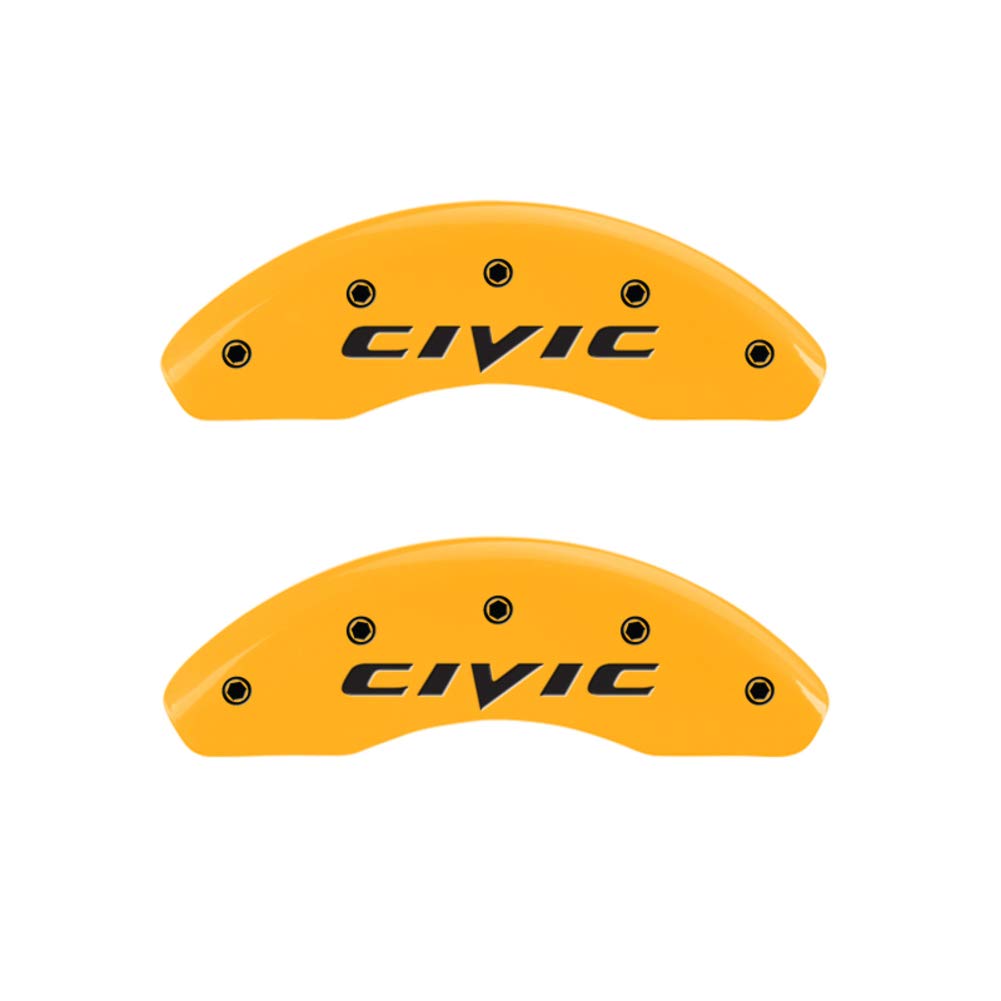 MGP Caliper Covers Yellow Powder Coat Finish 20222SCIVYL Black Characters Disc Brake Caliper Cover, Set of 4