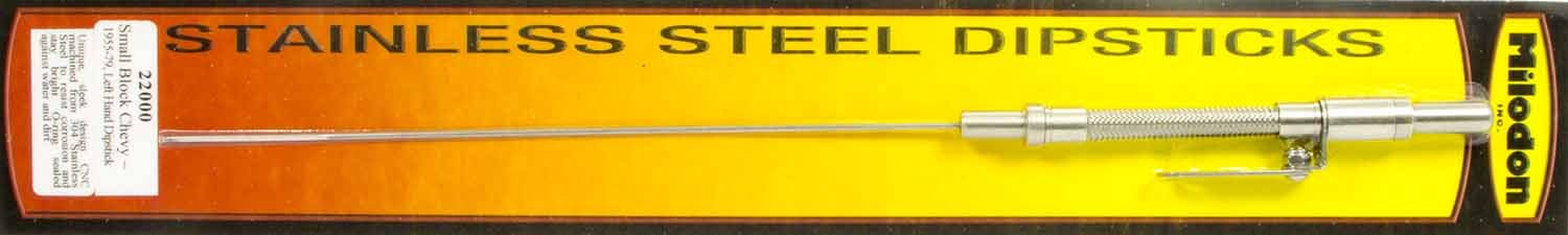 Stainless Steel Milodon 22000 Dipstick for Small Block Chevy 1979 and Earlier
