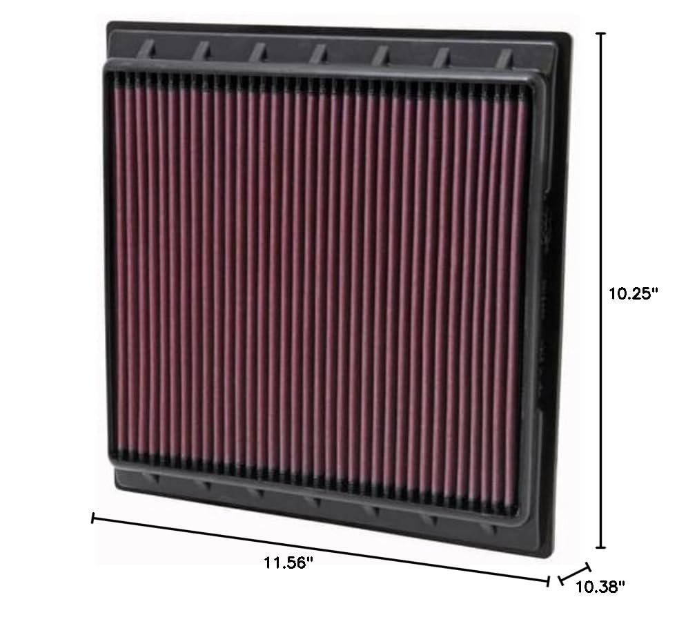 K&N Engine Air Filter: Washable, Increase Power & Acceleration, Premium, Replacement Car Air Filter: Compatible with 2009-2016 Cadillac SRX and SRX II, 33-2444