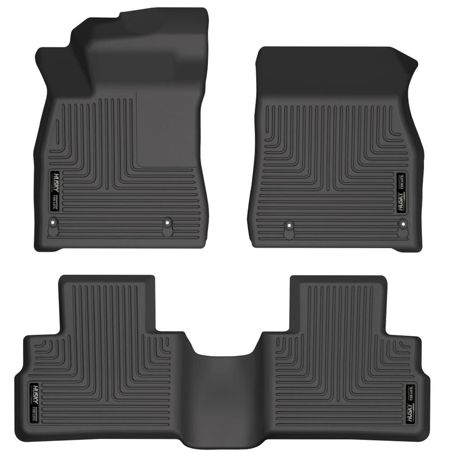 Weatherbeater Husky Liners Floor Mats | Fits 2020-2025 Nissan Sentra | Front & 2nd Row, 3-pc Black - 95061