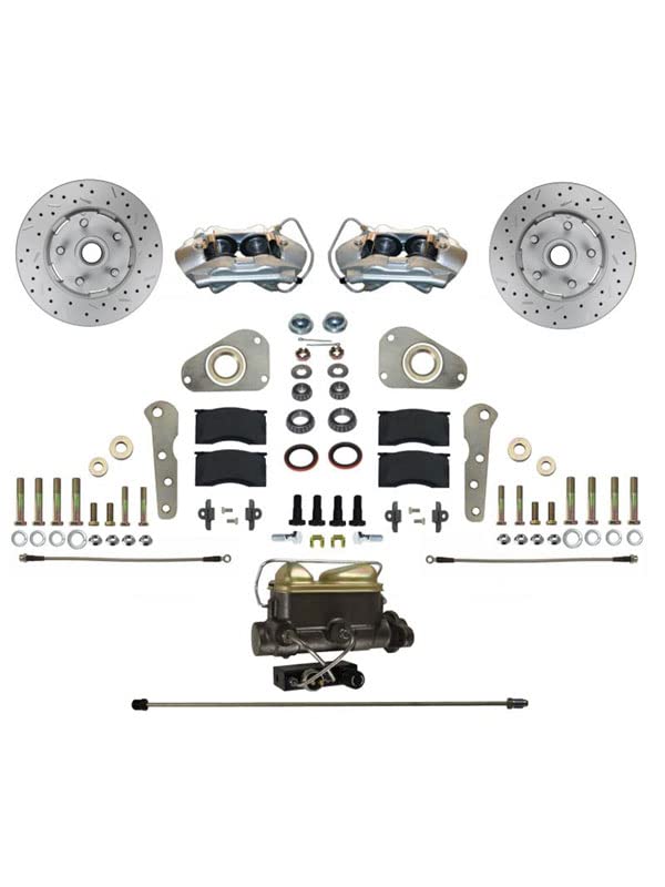 LEED BRAKES Front Manual Disc Brake Conversion Ford Full Size 4 Piston Maxgrip Xds Rotors