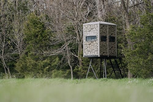 Box Blind Striker W/Elite 5' Tower/Steel Wall CONSTUCTION/Cracked MUD CAMO