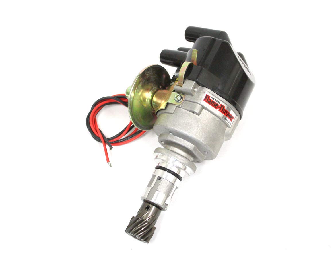 Pertronix D190609 Flame-Thrower Vacuum Advance Plug and Play Side Cap Cast Electronic Distributor with Ignitor II Technology for Ford X-Flow 4 Cylinder Engine