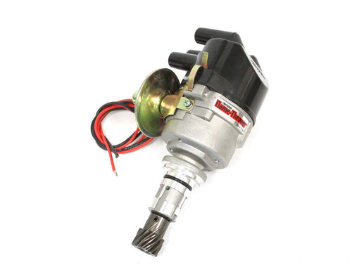 Pertronix D190609 Flame-Thrower Vacuum Advance Plug and Play Side Cap Cast Electronic Distributor with Ignitor II Technology for Ford X-Flow 4 Cylinder Engine
