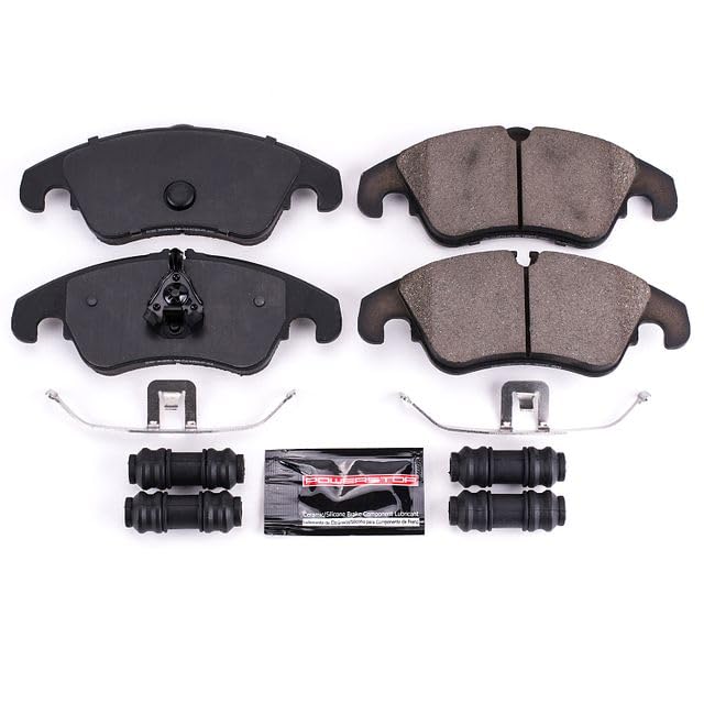Power Stop Z23-1322 Z23 Sport Carbon Fiber Infused Ceramic Brake Pads with Hardware For A4 A4 Quattro A4 allroad A5 A5 Quattro A6 A6 Quattro A7 Quattro Q5 S4 S5 allroad [Model Specific]