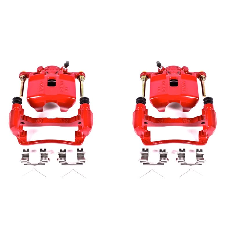 Power Stop Pair of High-Temp Red Powder Coated Calipers Front for Acura RSX 2002-2006, Honda Civic 2003-2011, Honda Fit 2007-2008 [Model Specific]