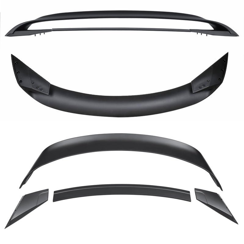 Spec-D Tuning GT350 Style Matte Black Upper and Lower ABS Rear Trunk Spoiler Compatible with 2015-2022 Ford Mustang Models