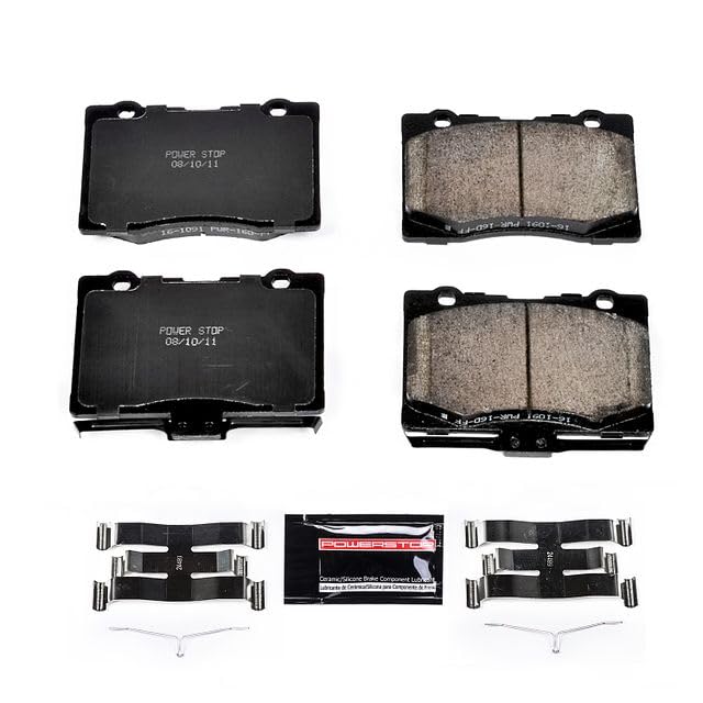 Power Stop Z23-1091 Z23 Evolution Sport Carbon Fiber Infused Ceramic Brake Pads with Hardware For Acura RL 2005-2012 [Model Specific]