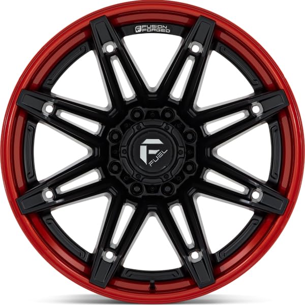 FUEL OFF-ROAD FC401 20X10 BRAWL 8X180 4.79-18mm MATTE BLACK WITH CANDY RED LIP - FC401MQ20108818N