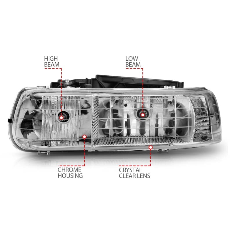 Crystal Headlight Set-Chrome ANZO USA 111011