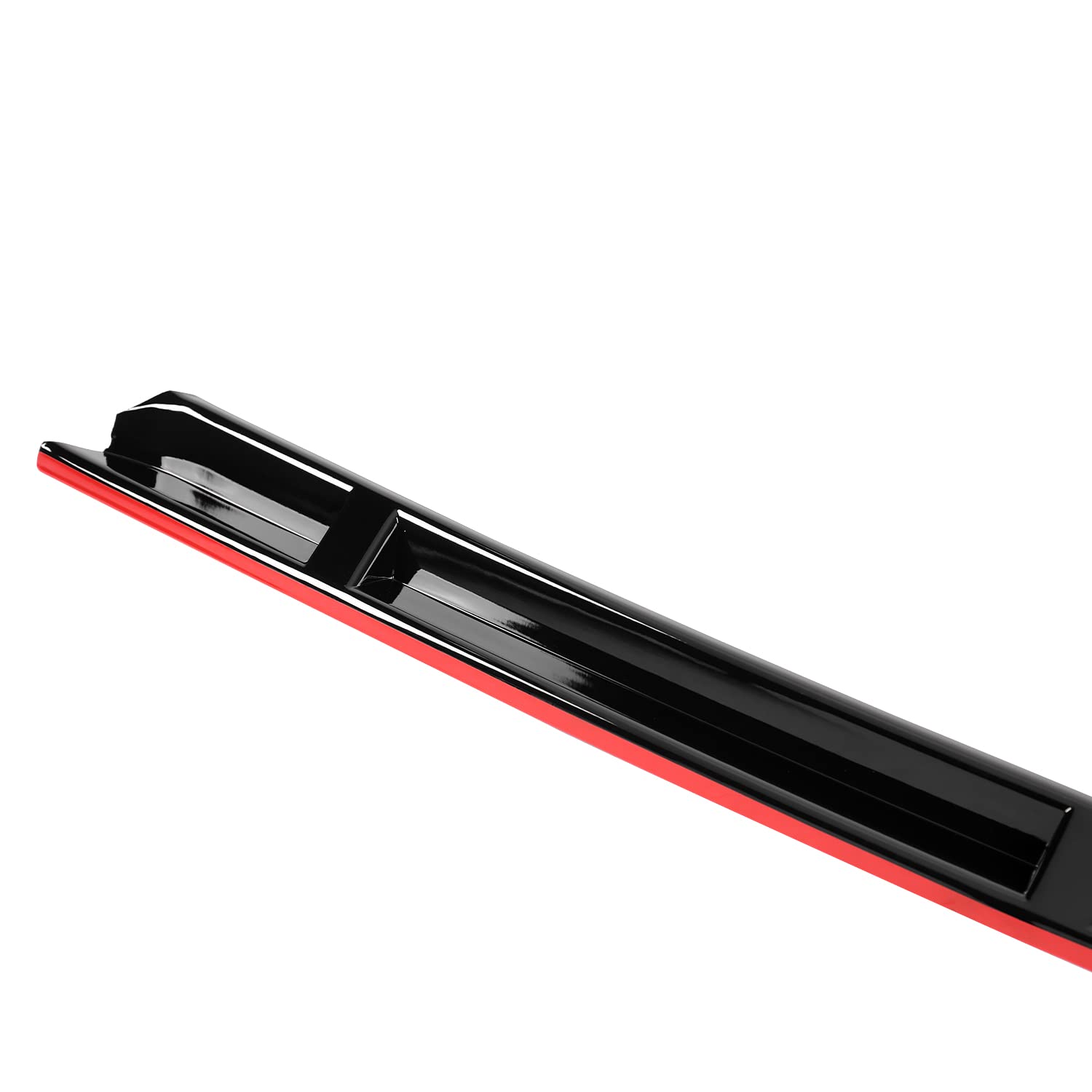 Glossy Black Spec-D Tuning Red Trim Front Bumper Lip Spoiler Kit 3PC Compatible with Volkswagen Golf 2014-2017