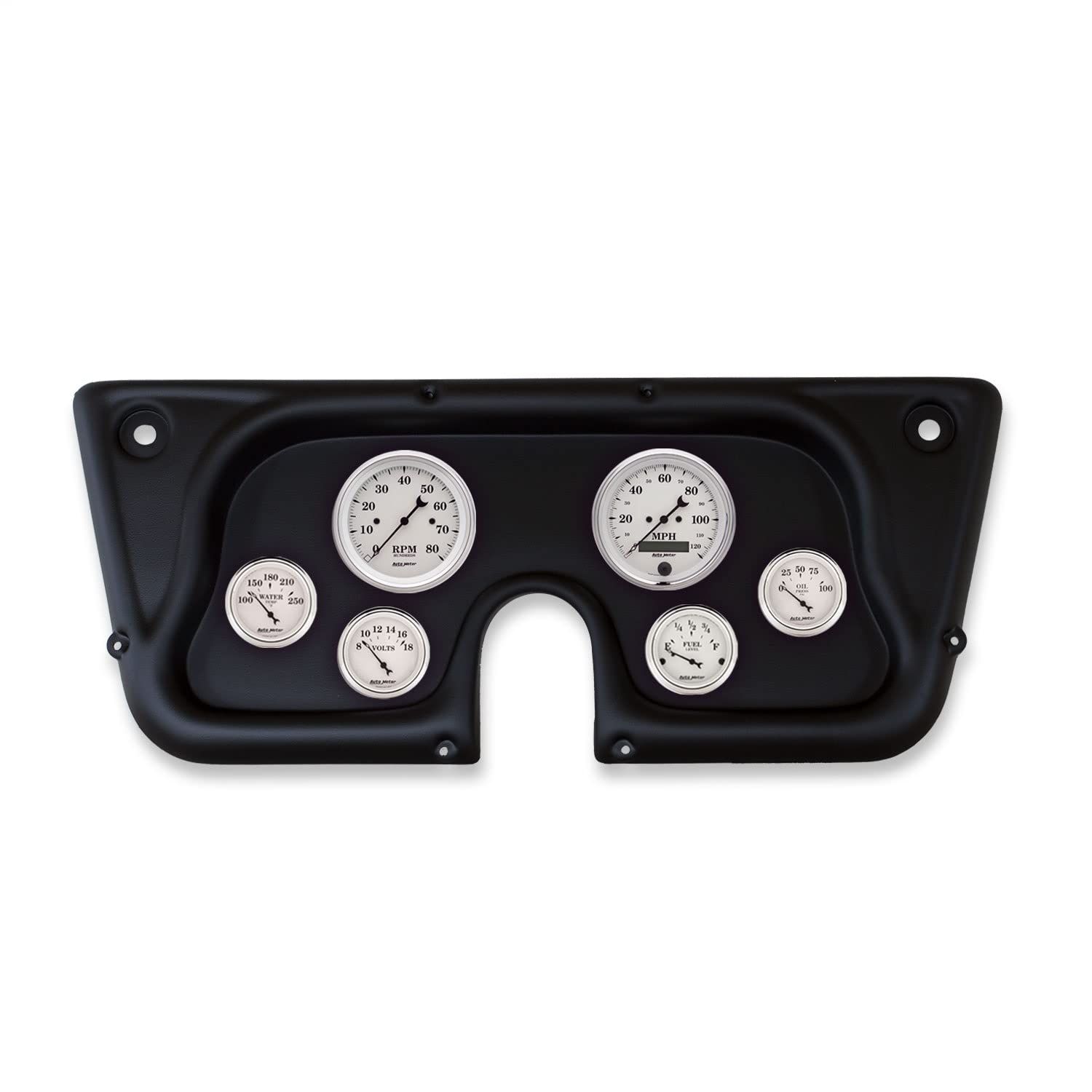 AUTO METER Direct Fit Dash Kit 2142-08, Chevy TRK C/K/K5/Subrbn 67-72, Tach/Mph/Fuel/Oilp/Wtmp/Volt, Old-TYME White