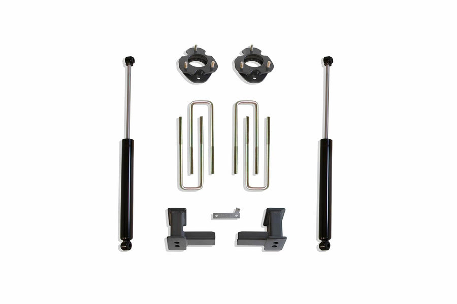 Suspension Lift Kit MaxTrac 903250 w/Shocks 2.5 in. Front 4 in. Rear Incl. Spacers 5 in Rear Blocks U-Bolts MaxTrac Shocks