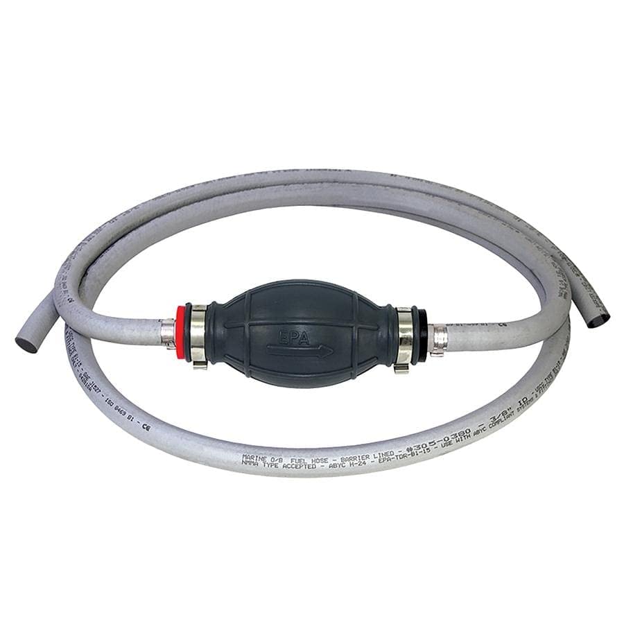 T-H Marine Boat Universal Fuel Line Assembly - EPA Approved, Double Check Valve, Kink Free Hose - 3/8" by 7' Long Fuel Hose