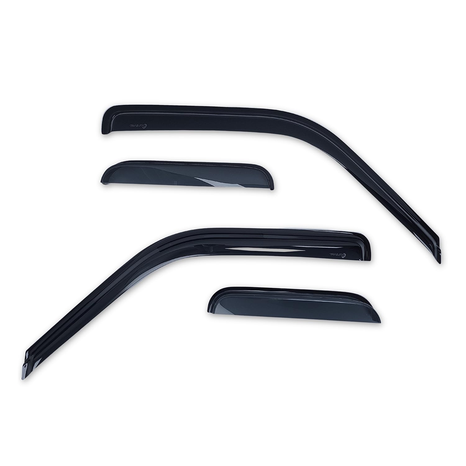 TrailFX Rainguards Smoked Window Vents Fits 1988-1999 Chevrolet C1500 Extended Cab Low Profile Tape-On Acrylic Outside Channel Mount Set of 4 TrailFX 4231H 4 Piece Set
