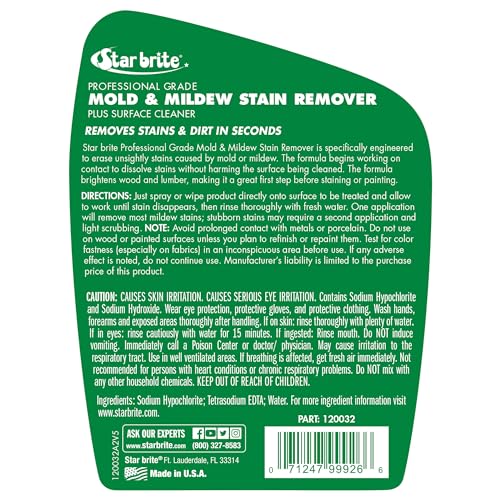 Mold & Mildew Stain Remover STAR BRITE Professional Grade - 32 OZ (120032)