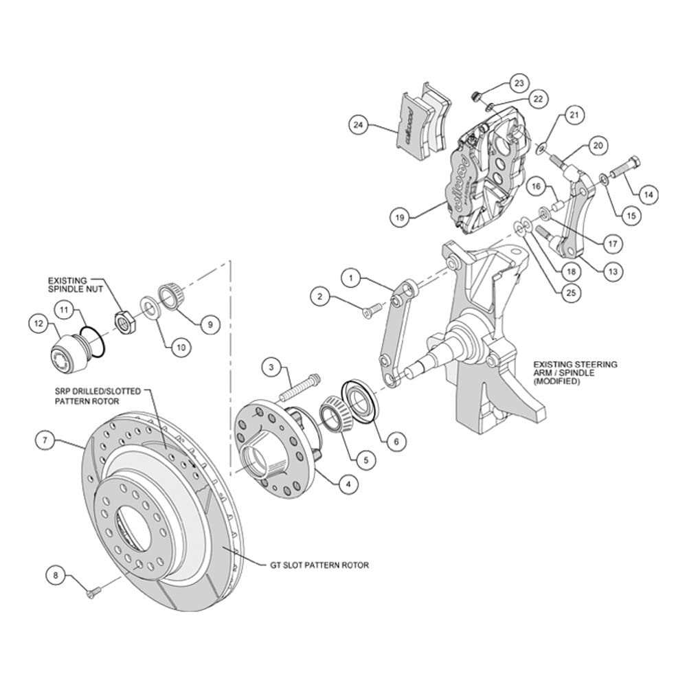1PC Rtr Kit, FNSL6R Front Hub,12.88"-Red