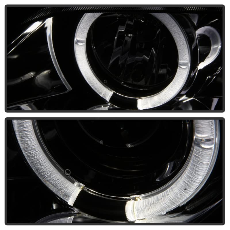 BMW Z3 96-02 Spyder 5009104 Projector Headlights - LED Halo - Smoke - High H1 (Included) - Low H1 (Included)