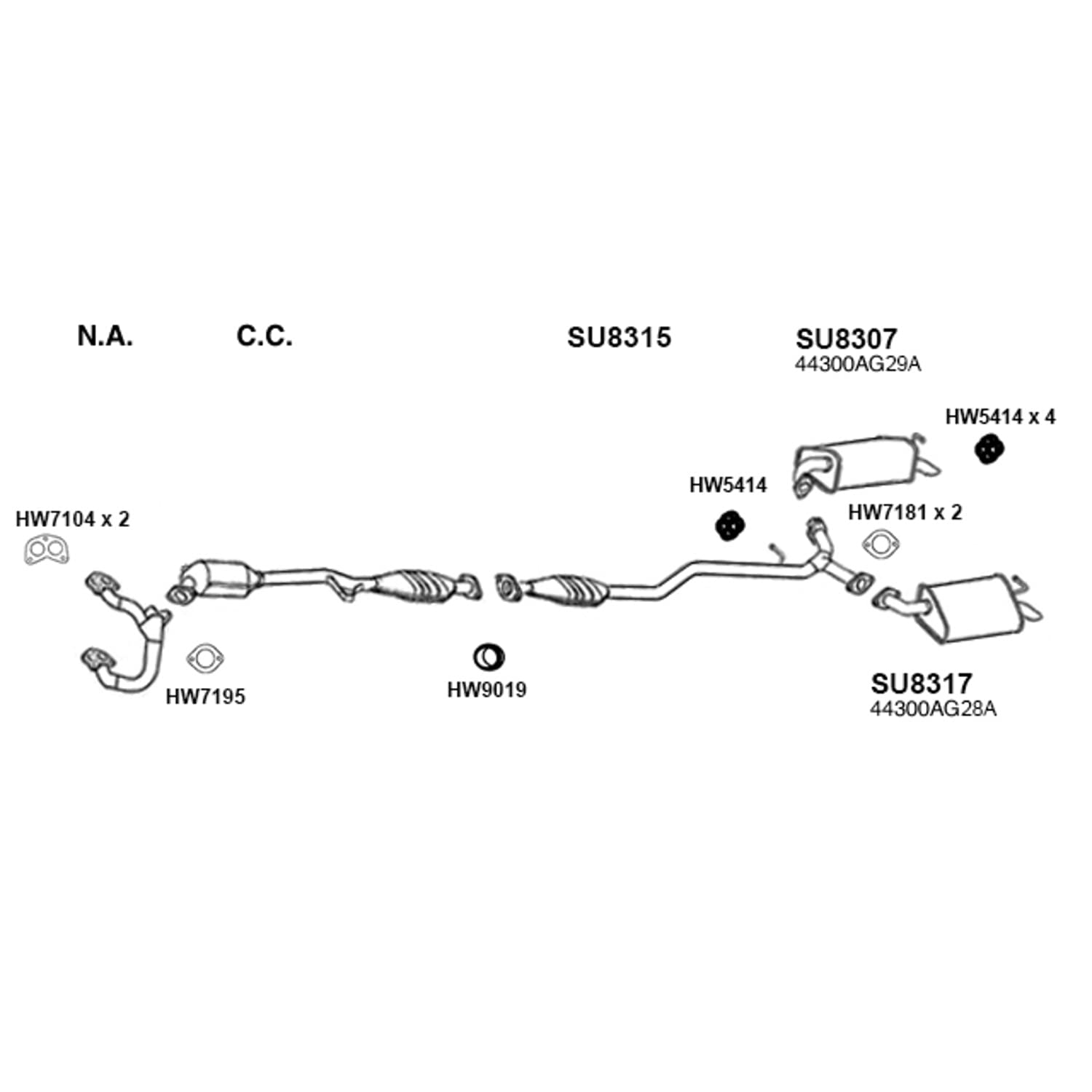 Exhaust Pipe Flange Gasket New for Outback Impreza Forester Legacy XV Crosstrek